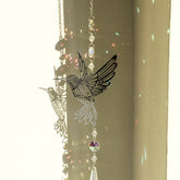 (Style A)2 PCS Hummingbird Metal Suncatcher with Crystal Accents - for Window or Wall Indoor Hanging Ornament