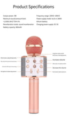 Blue Bluetooth 5.0 Karaoke Microphone for Family Entertainment
