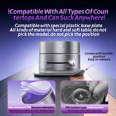 Gray Foldable Vacuum Suction Phone Stand for Navigation and Calls