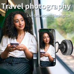 Gray Foldable Vacuum Suction Phone Stand for Navigation and Calls