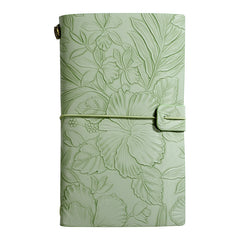 Green 2-Pack Vintage Floral Embossed PU Leather Journals - 192 Pages Each