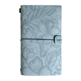 Light blue 2-Pack Vintage Floral Embossed PU Leather Journals - 192 Pages Each