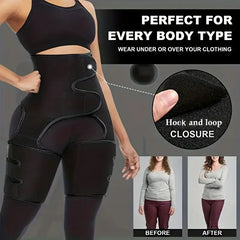 Black Women's 3-in-1 Body Shaper: Waist Cincher, Thigh Slimmer, Glute Lifter - Workout Gear (Size : L/XL)