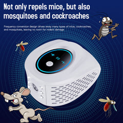 Black Advanced Ultrasonic Pest Repeller - Multi-Wave Tech for Mice, Roaches, Mosquitoes