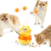 Yellow 3-in-1 Interactive Cat Toy - Tumbler, Treat Dispenser, Track & Teaser Ball