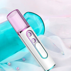 Purple Dual Nozzle Nano Facial Mister - USB Rechargeable Hydrating Spray