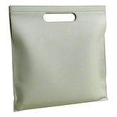 Light Green Professional A4 PU Leather Document Bag - Waterproof Handheld File Folder Portfolio for Business & Conference