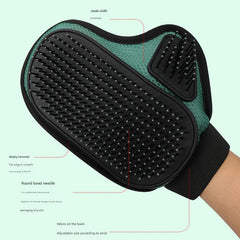 2 Pcs Grey And Black Pet Grooming Glove - Gentle Deshedding & Massage Mitt for Dogs & Cats, Efficient Fur Remover