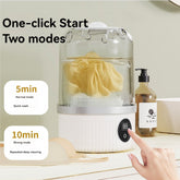 White Portable Mini Washing Machine - Rechargeable USB-C Electric Washer for Travel, Delicates & Socks