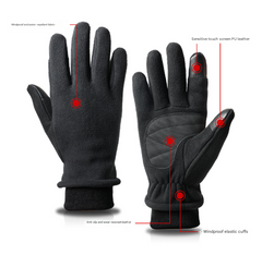 XS Red Warm Windproof Touchscreen Gloves - Anti-Slip Grip for Winter Cycling & Outdoor Sports