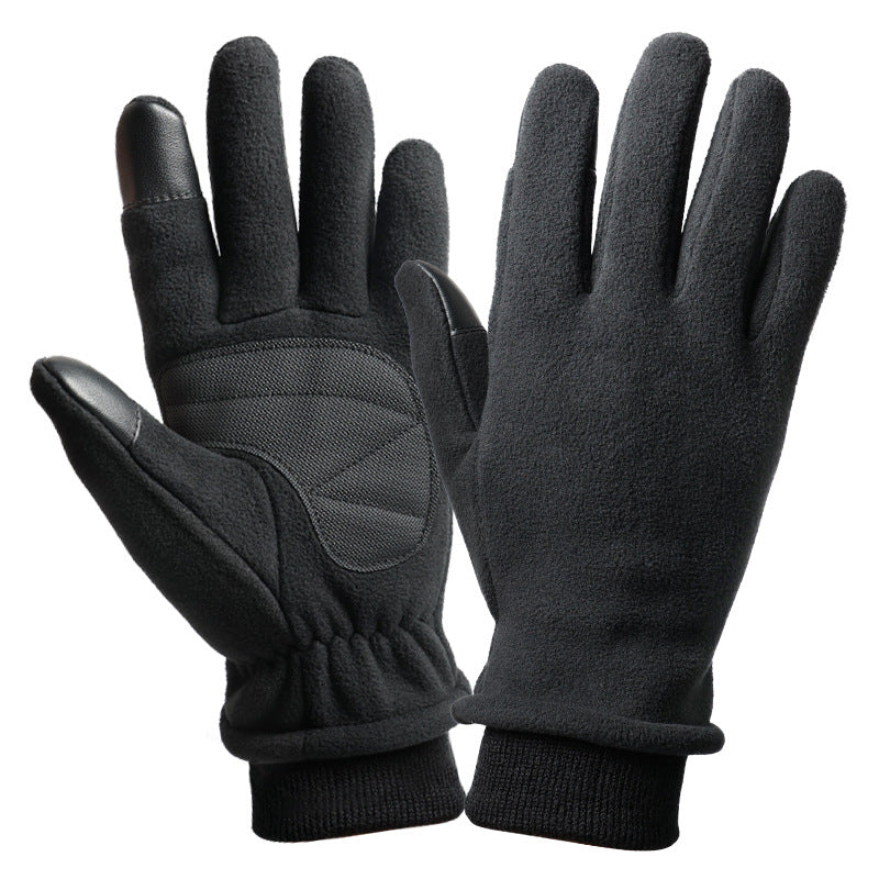 S Black Warm Windproof Touchscreen Gloves - Anti-Slip Grip for Winter Cycling & Outdoor Sports