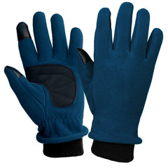 L Navy Blue Warm Windproof Touchscreen Gloves - Anti-Slip Grip for Winter Cycling & Outdoor Sports