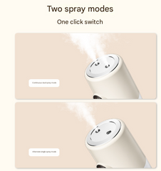 Beige + Base ortable Desktop Dual-Spray Humidifier with Air Purification for Office and Bedroom