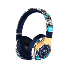 Trendy Graffiti Wireless Over-Ear Headphones - Bluetooth 5.1, HIFI 360 Surround Sound, 12H Playtime, Low Latency(blue)