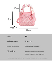 Elegant Embossed PU Leather Handbag with Scarf Detail - Versatile Top-Handle & Crossbody Bag(dark blue)