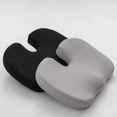 Black Ergonomic U-Shaped Memory Foam Seat Cushion - Coccyx Relief & Posture Support with Breathable Cover