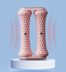 Pink Ergonomic Dual Foot Massage Roller - Deep Tissue Relief for Plantar Fasciitis, Arch Pain & Tired Feet