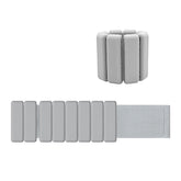 Grey Premium Adjustable Silicone Wrist & Ankle Weights (1lb Each, 2lb Pair) - Waterproof & Sweatproof for Enhanced Yoga, Running & Fitness Workouts