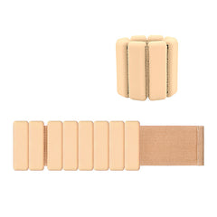 Khaki Premium Adjustable Silicone Wrist & Ankle Weights (1lb Each, 2lb Pair) - Waterproof & Sweatproof for Enhanced Yoga, Running & Fitness Workouts