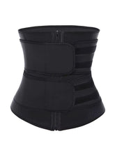 Size XXL Black Womens Sweat-Enhancing Waist Trainer Belt - Dual Strap Zipper Tummy Control Cincher for Workout & Postpartum Shaping