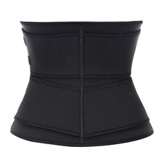 Size XXL Black Womens Sweat-Enhancing Waist Trainer Belt - Dual Strap Zipper Tummy Control Cincher for Workout & Postpartum Shaping