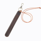 Coffee Vintage Top-Grain Leather Pen Sleeve Holder with Neck Strap - Protective Single Pen Case