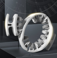 Grey and White Adjustable 3D Leg & Body Roller Massager - Deep Tissue Muscle Relief for Thighs, Calves, Arms - Fascia & Cellulite Tool with Detachable Handles