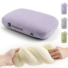 Purple Reversible Memory Foam Travel Pillow - All-Season Comfort Neck Support for Deep Sleep & Portability