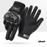 Size XL Black Protective Motorcycle Riding Gloves - Hard Knuckle Armour & Touchscreen Fingertips