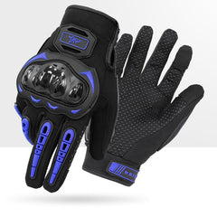 Size XL Purple and Black Protective Motorcycle Riding Gloves - Hard Knuckle Armour & Touchscreen Fingertips