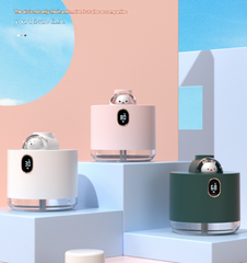Pink Adorable Space Capsule Humidifier - Portable USB Cool Mist Maker with LED Display & Ambient Night Light