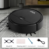 Black 3-in-1 Smart Robot Vacuum Cleaner - Automatic Sweeping, Mopping & Suction for Hard Floors & Pet Hair