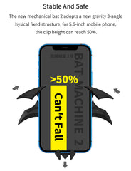 Black Creative Bat-Style Gravity Car Phone Mount - Secure Air Vent Holder with 360 Rotation