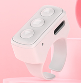 2-Piece White Bluetooth Video Controller - 3-Button Remote for TikTok and Page Scrolling