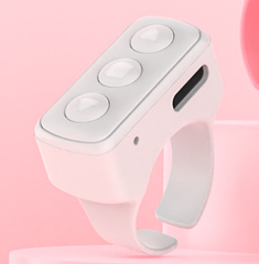 2-Piece White Bluetooth Video Controller - 3-Button Remote for TikTok and Page Scrolling