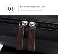 Dark Brown Large-Capacity PU Leather Backpack - Stylish Business & Travel Companion