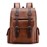 Light Brown Large-Capacity PU Leather Backpack - Stylish Business & Travel Companion