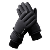 Men's Black Top-Rated Waterproof Touchscreen Ski Gloves - Fleece-Lined for Men & Women