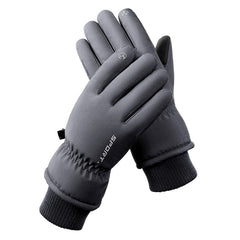 Men's Grey Top-Rated Waterproof Touchscreen Ski Gloves - Fleece-Lined for Men & Women