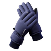 Men's Blue Top-Rated Waterproof Touchscreen Ski Gloves - Fleece-Lined for Men & Women