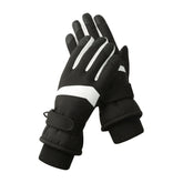 Women's Black-white Color Combination Top-Rated Waterproof Touchscreen Ski Gloves - Fleece-Lined for Men & Women