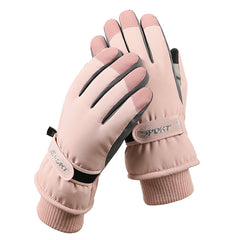 Men's Black-white Color Combination Top-Rated Waterproof Touchscreen Ski Gloves - Fleece-Lined for Men & Women