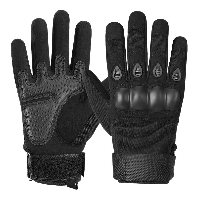 L Black Hard Knuckle Tactical Gloves - Full-Finger Protective Gear for Motorcycle, Cycling & Outdoor Sports