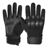 L Black Hard Knuckle Tactical Gloves - Full-Finger Protective Gear for Motorcycle, Cycling & Outdoor Sports