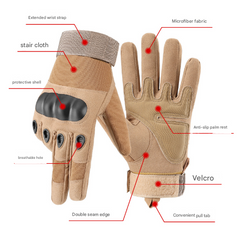 L Black Hard Knuckle Tactical Gloves - Full-Finger Protective Gear for Motorcycle, Cycling & Outdoor Sports