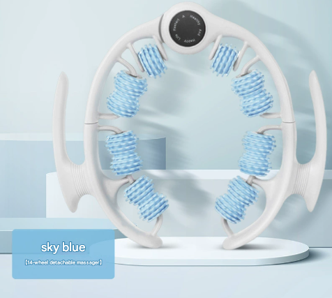 Blue Ergonomic U-Shape Leg Roller 360 Degree Massager for Muscle Relief Fitness Yoga