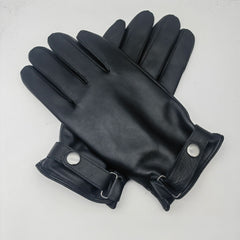 S Black Premium Men's Genuine Sheepskin Leather Driving & Cycling Gloves