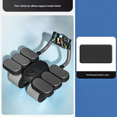 Black Six-Elbow Four-Wheel Automatic Rebound Abdominal Wheel - Home Fitness Equipment for Toning Abs and Building Core Strength