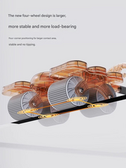 White Six-Elbow Four-Wheel Automatic Rebound Abdominal Wheel - Home Fitness Equipment for Toning Abs and Building Core Strength