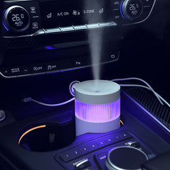 2-Piece White Mini Desktop Humidifier - Portable Mist Maker for Home and Car Use